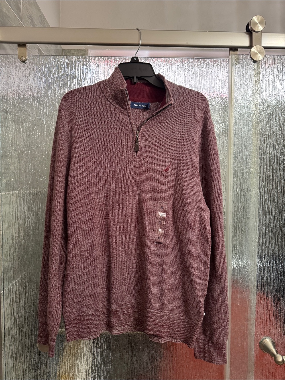 Nautica Men's Half-Zip Sweater in Burgundy